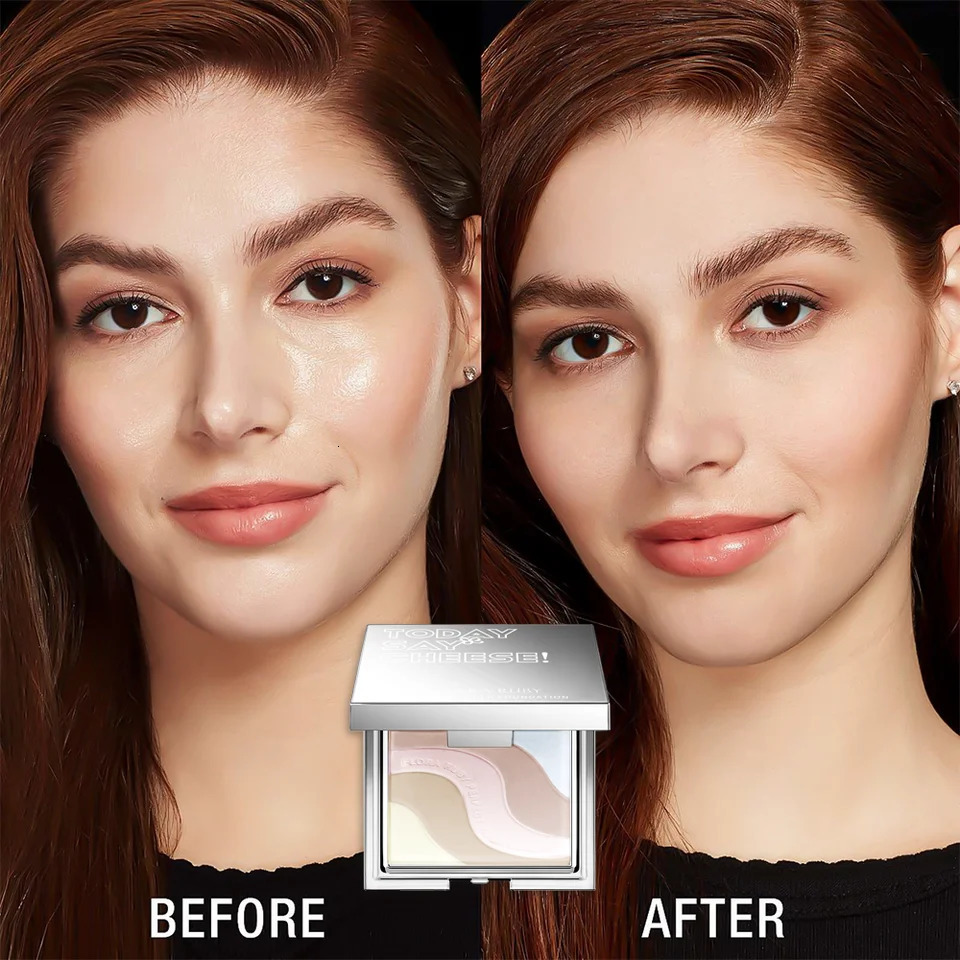 Natural makeup powder matte face palette concealer waterproof oil control powder with puff cosmetics 241107