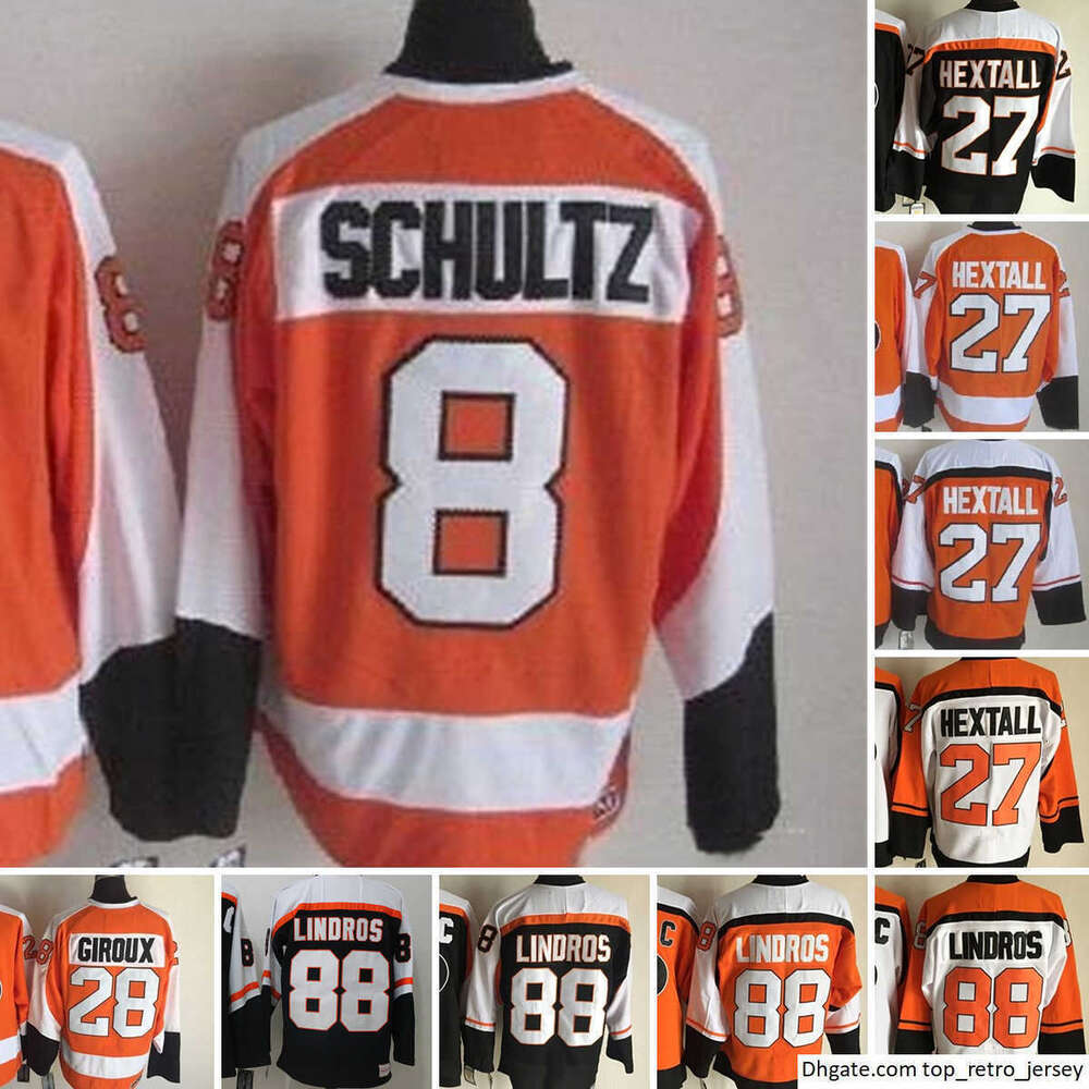 1967-1999 Movie Vintage CCM Ice Hockey 88 Eric Lindros Jersey Embroidery 27 Ron Hextall 26 Brian Propp 8 Dave Schultz 28 Claude Giroux Jerseys Retro