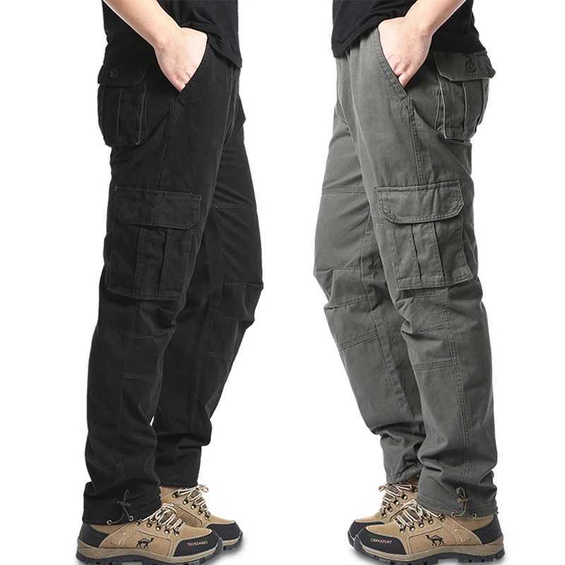 Big Size Mens Casual Sports Pants Stretch Waist Tactical Cargo Pants Man Hiking Pants Joggers Cotton Trousers LX241107