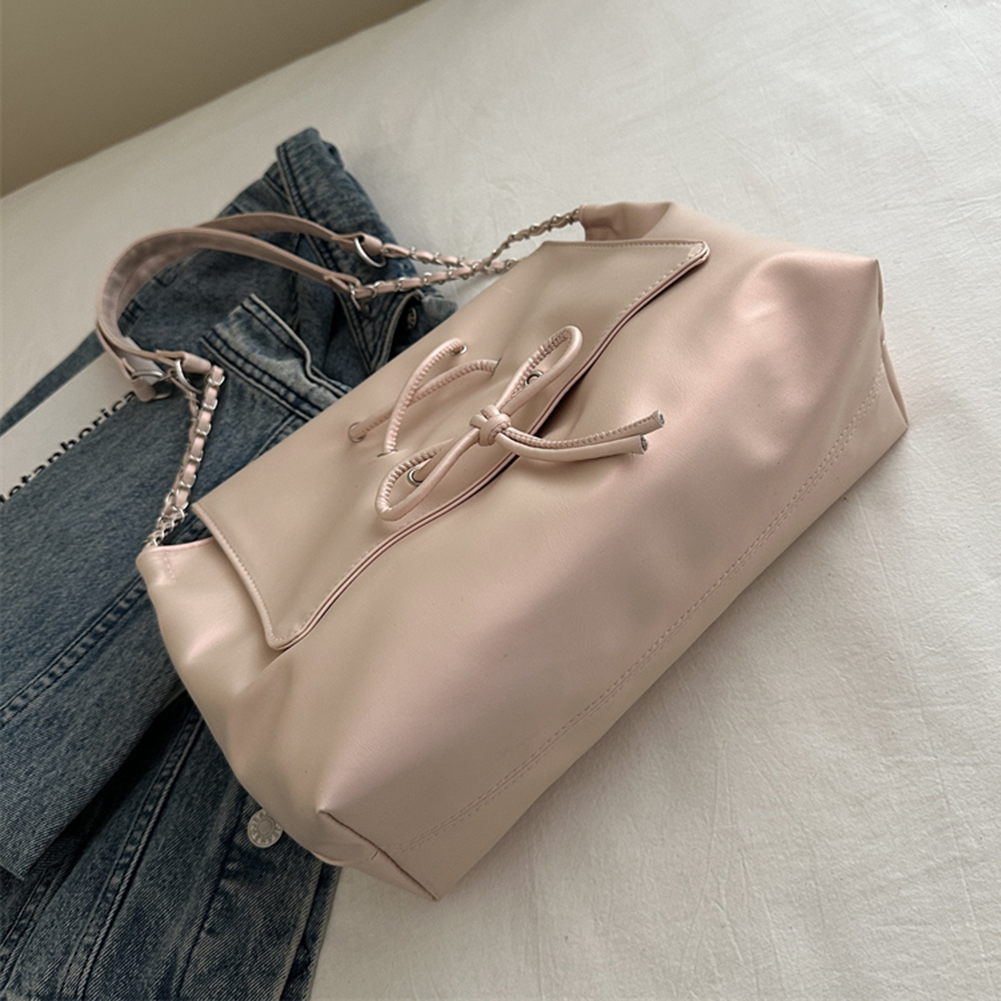 Women Fashion Underarm Bag Large Capacity Bow Flap Shoulder Bag Stylish Messenger Bag Chic Hobo Bag for Outdoor Travel