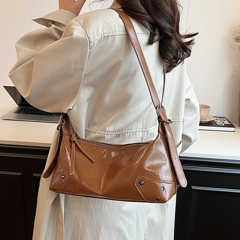 2024 New Women's Square Bags Retro Versatile Pu Leather Female One Shoulder Bag Autumn Winter Casual Commuting Crossbody Purses