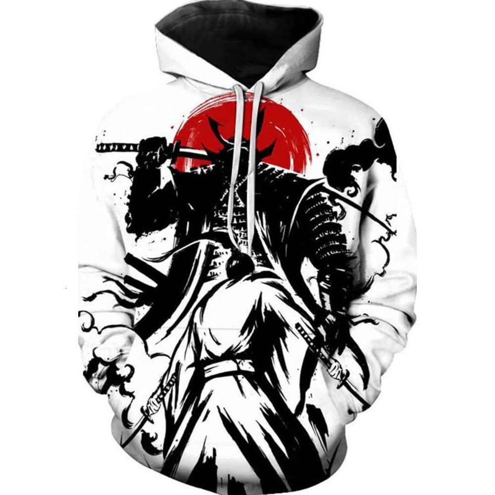 Hoodie for Mens Womens Mens Japanese Samurai Hooded Pullover 3D Printing Hoodie Sweatshirt Graphic Hoodies sweatshirt Fashion patterns