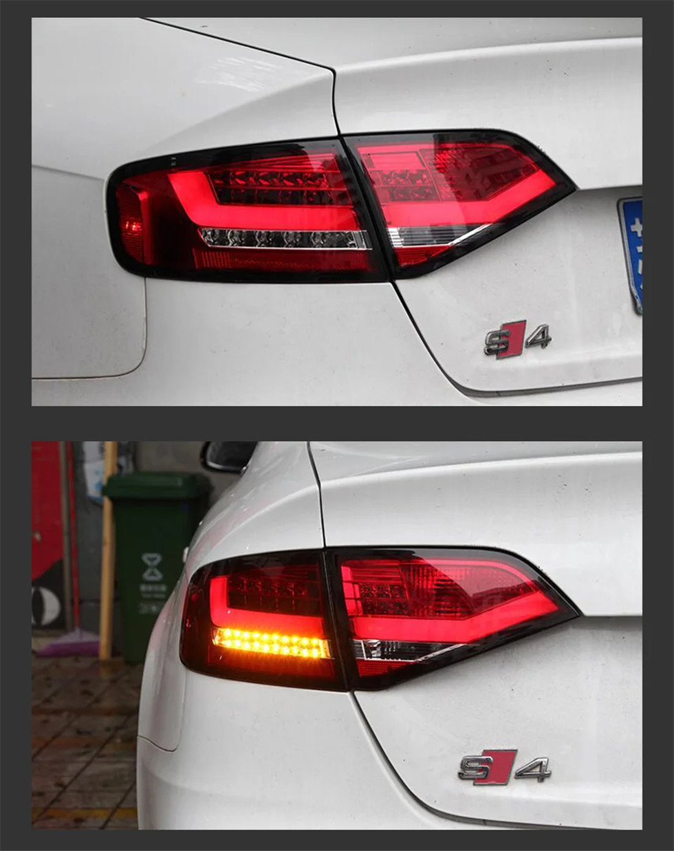 Car Tail Lights for Audi A4 B8 2009-2012 A4L Refit Signal Taillight Rear Lamp Streaming LED Tail Light Assembly
