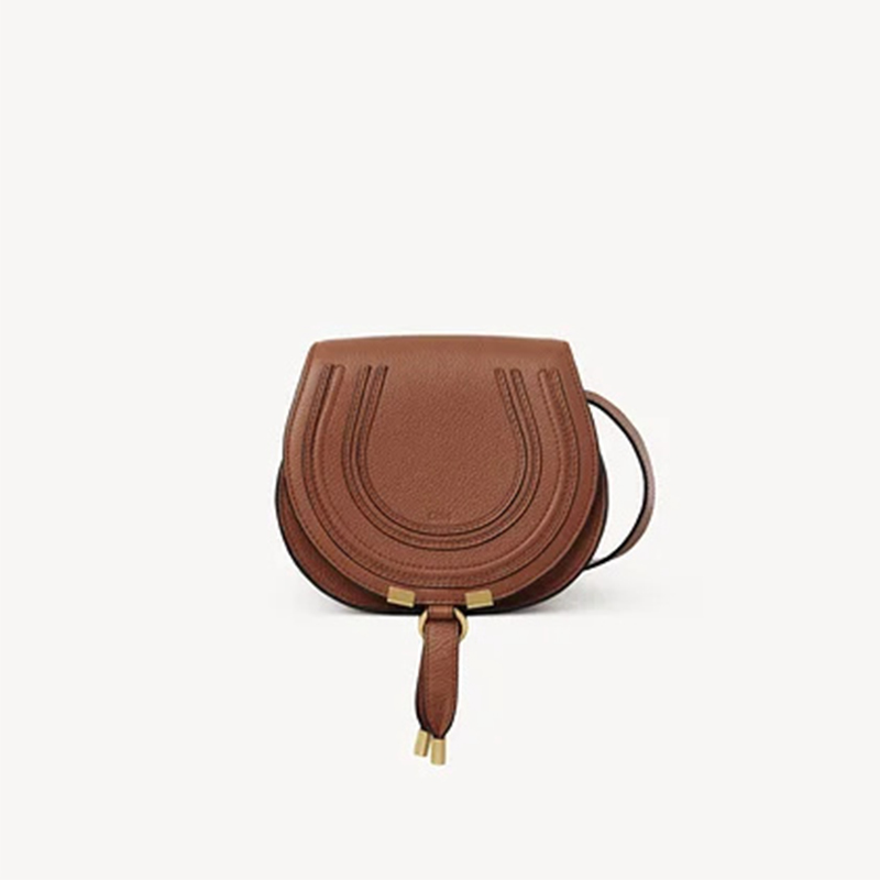 designer Small Marcie Saddle Bag In Grained Leather women crossbody bag brown handbag women shoulder bag