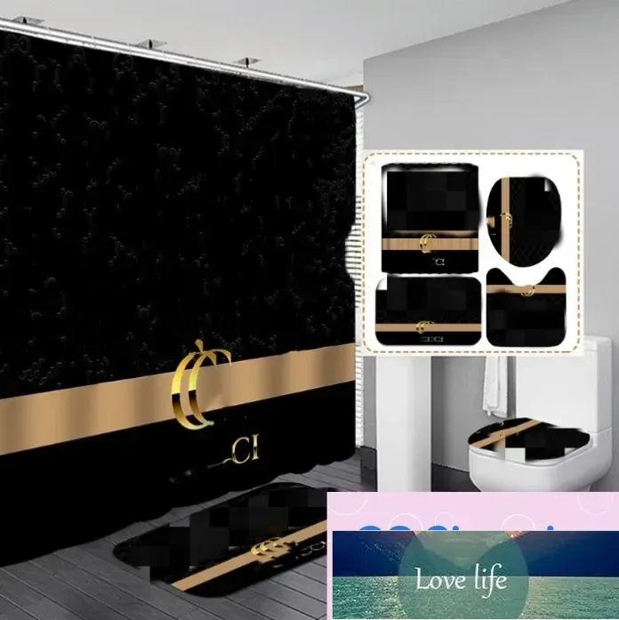 Classics Fashion Mats Shower Curtains Bathroom Accessories Bath Home Garden Chic Floral Printed Fl Letters Designer Mats