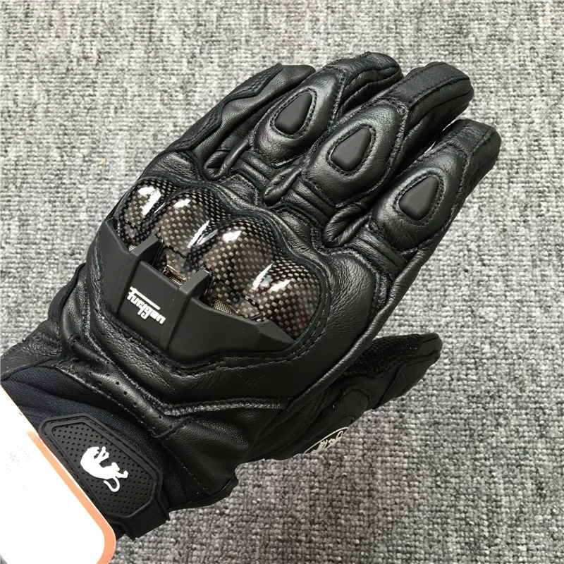 Furygan AFS-6 Motorcycle Leather Gloves Carbon Fiber Protective Gloves Men Motocross Motorbike Glove Racing Riding Gloves Black 241107
