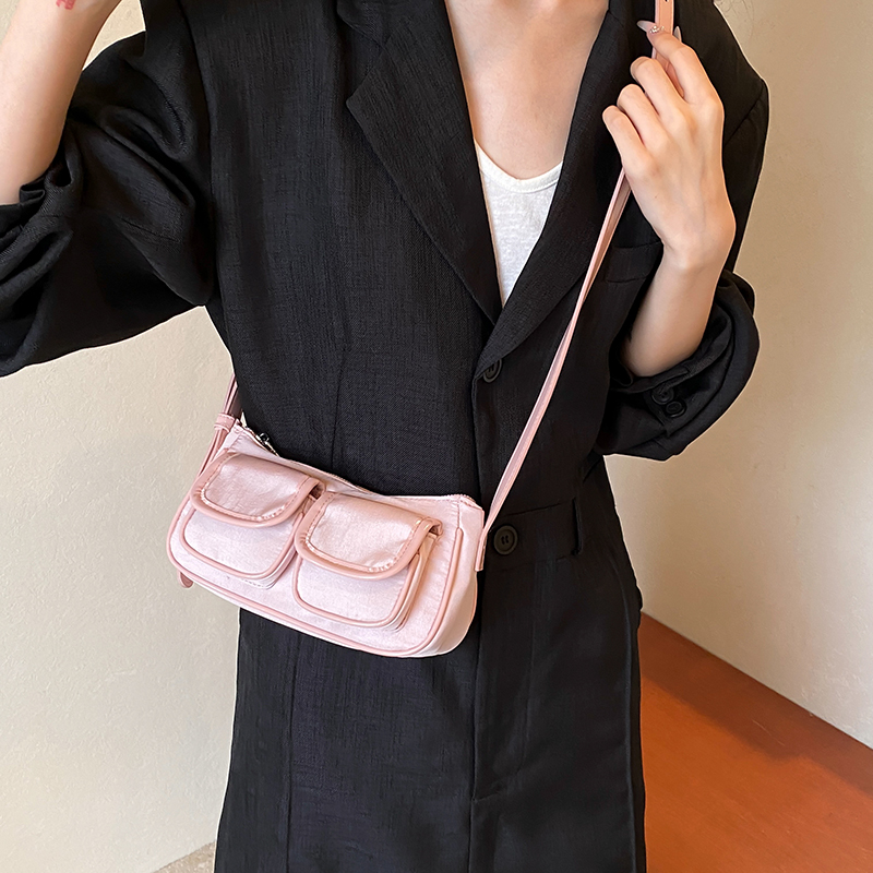 Women Underarm Bag Stylish Crossbody Bag Adjustable Strap Casual Satchel Bag Multi-pockets Oxford Shoulder Handbag Chic Hobo Bag