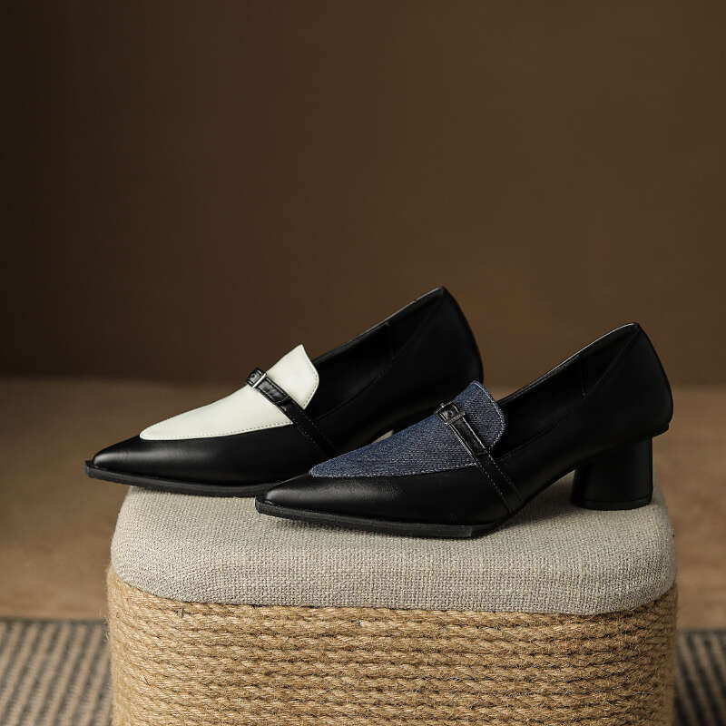 Spring Autumn Sexy Fashion Color Matching High Heels New Elegant and Comfortable Banquet Thick Heel Women's Shoes NO:702