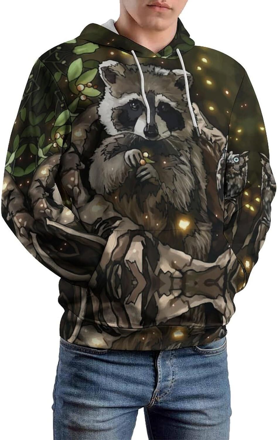 Hoodie for Mens Womens Brown Bear in Forests Hoodies for Men 3D Print Pullover Hooded Drawstring Loose Sweatshirt with Big Pockets Graphic Fashion Rac