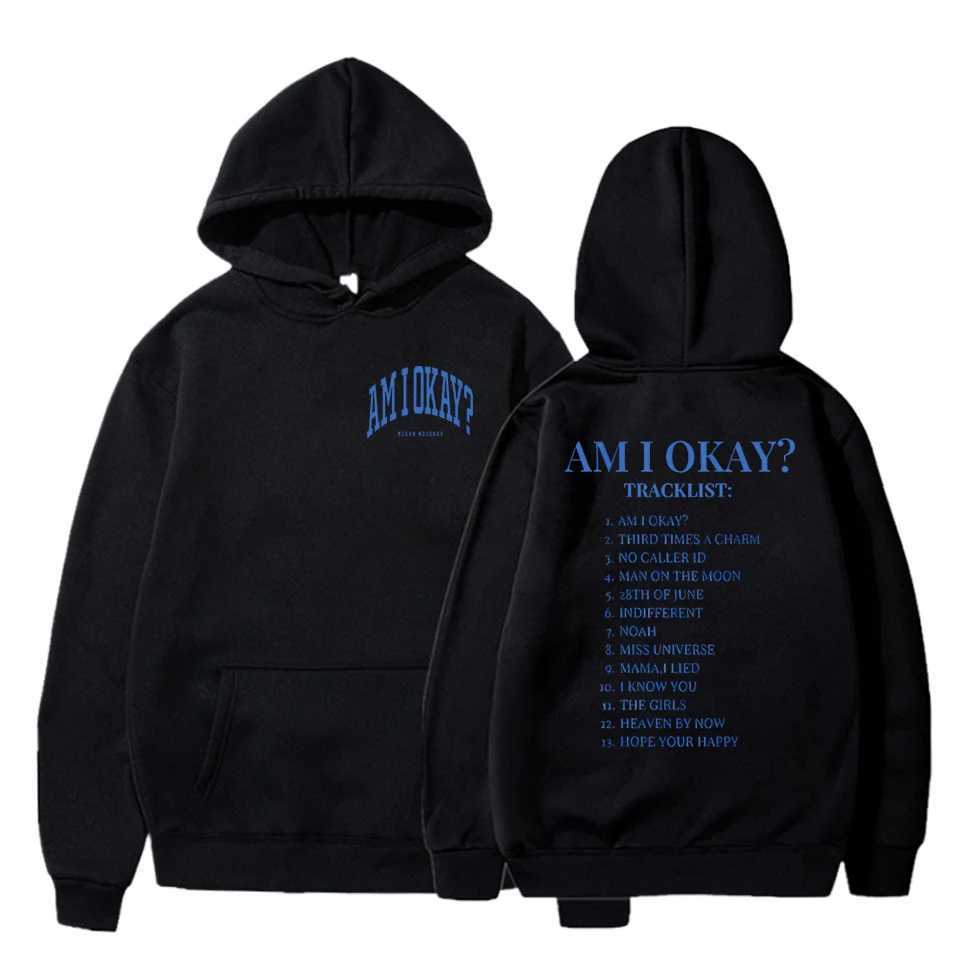 Female Singer Megan Moroney Hoodies Am I Okay? Print Hooded Multi Colors Long Sleeve Sweatshirts American Street Men Women HoodyXJ241107