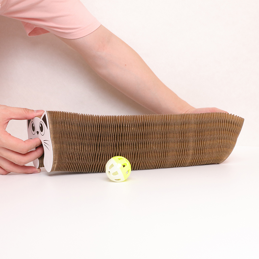 OEM Customized 2-in-1 Scratch Board Durable Magic Organ Cat Scratcher Corrugated Cardboard Interactive Chew Toy for Cats