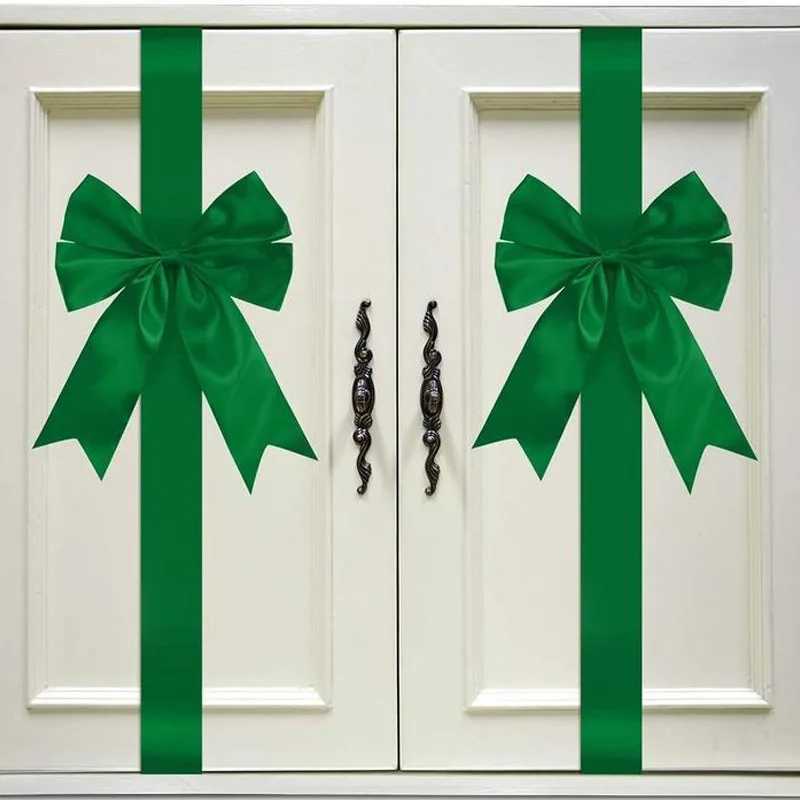 1pc Big Ribbon Bow Christmas Supplies Bow Front Door Decorations Hanging FrontDoor Red Bows Supplies Home Ornaments NewYear 2025XJ241107