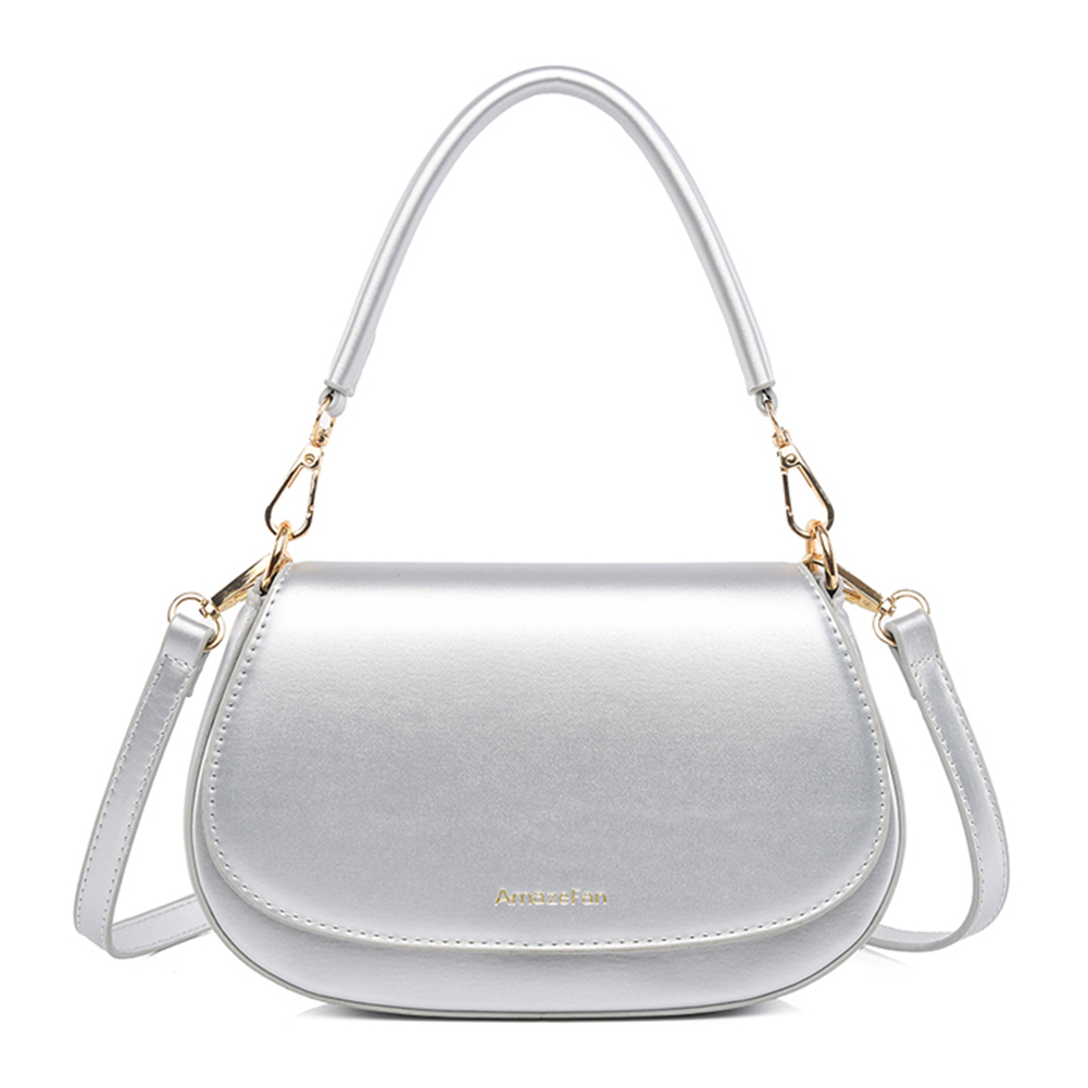 Women PU Stylish Armpit Bag Adjustable Strap Trendy Shoulder Handbag Solid Color Stylish Crossbody Bag Simple Satchel Purse