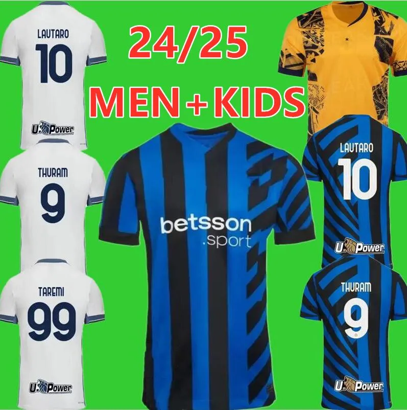 24 25 LUKAKU Soccer Jersey BARELLA INTERS MILANS LAUTARO VIDAL J. CORREA 2024 2025 Football Shirt CALHANOGLU Men Kit 3rd Kids Equpment DIMARCO THURAM FANS Player 888