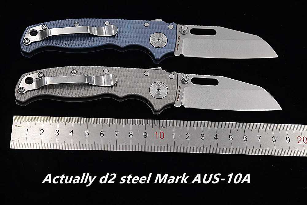 JUFULE Made Ad20.5 Sheepfoot Shark Ceramic Bearing Titanium Handle D2 Blade Folding Tactical Camping Hunt EDC Tool Utility Knife X241108