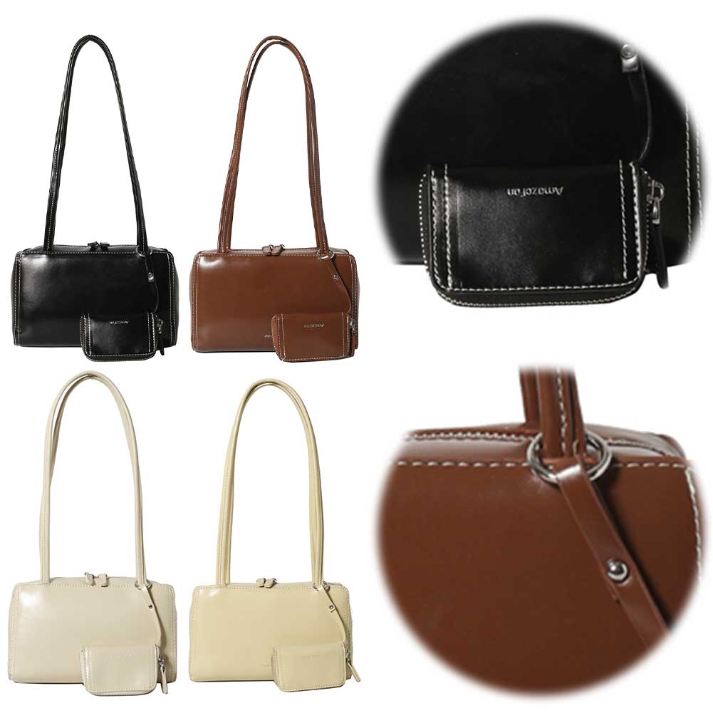 Women Simple Tote Bag PU Leather Elegant Underarm Bag Solid Color Casual Armpit Bag Leisure Bag with Matching Clutch Set
