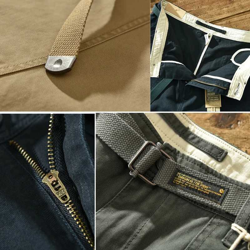 Spring Autumn New Pure Cotton Men Cargo Pants Men Clothing Casual Loose Belt Mid Waist Slim Fit Joggers Men Trouser AZ329 AZ378 LX241107