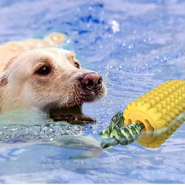 Wholesale Durable TPR Teeth Cleaning Maize Corn Pet Chewing Toy Tiny Dog Dental Care Chew Toys for Dogs Toothbrush
