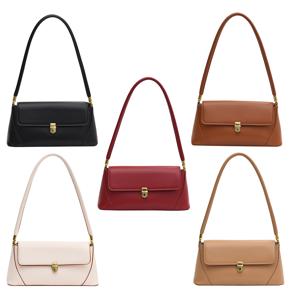 Retro Flap Underarm Bag PU Leather Clutch Purse Elegant Ladies Shoulder Purse Designer for Women Work Shopping Travel