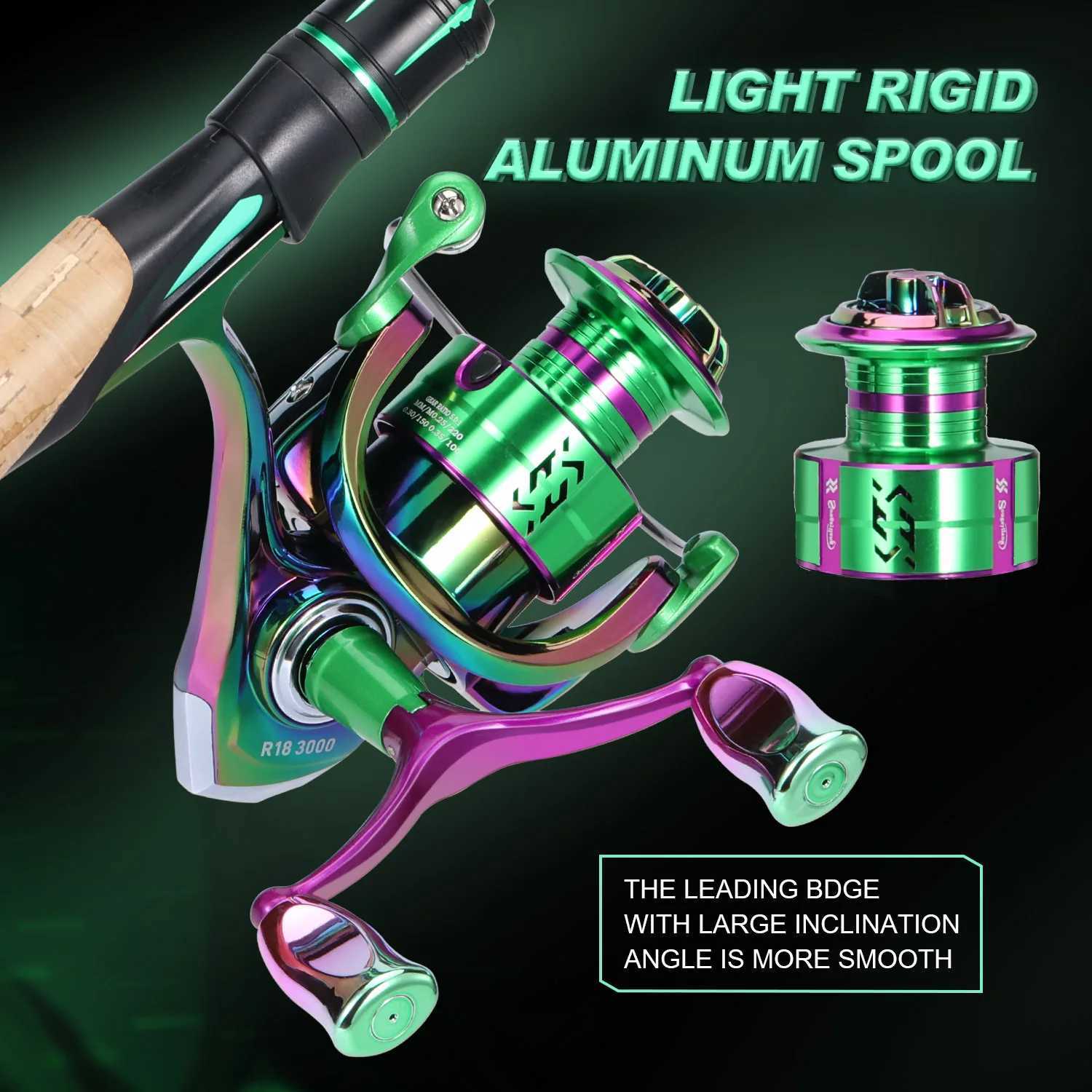 Sougayilang fishing rod and reel combination kit Caen fiber 1.8/2.1m fishing rod and 5.0 1 freshwater fishing gear ratio kit W241108