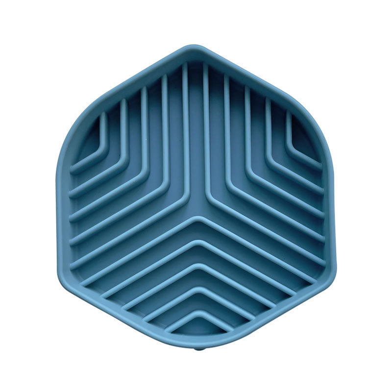 Pet Silicone Feeding Dish with Hex Design Long Lasting Material Ideal for Cats & Dogs