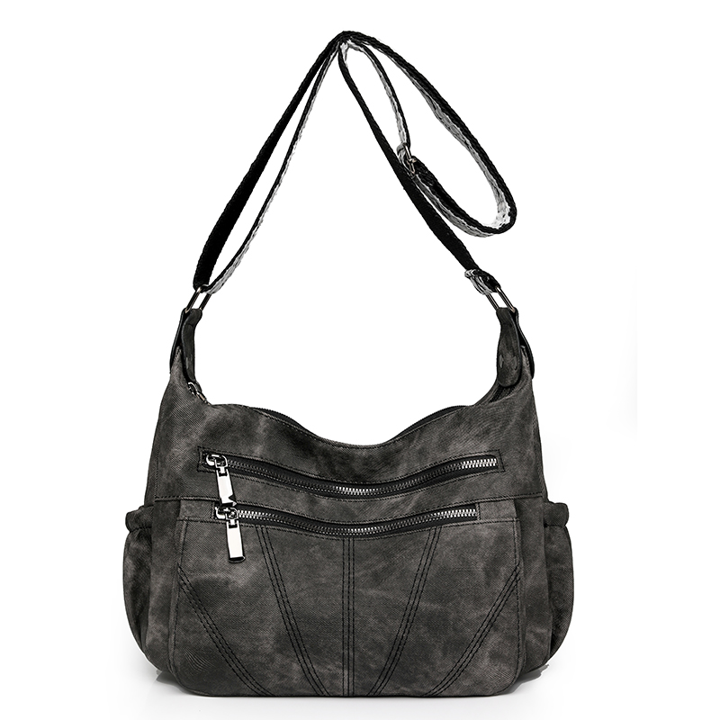 Women PU Travel Tote Bag Large Capacity Stylish Crossbody Bag Zipper Closure Trendy Messenger Bag Adjustable Strap Chic Hobo Bag