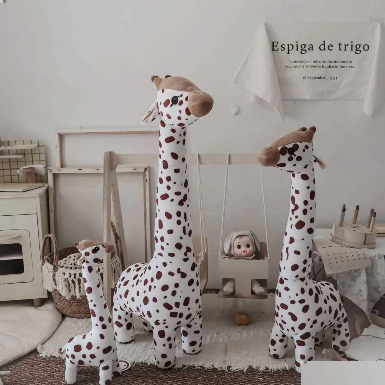 Dolls Brown Giraffe Doll Baby Sleeping Companion Comfort Gift Newborn Room Decorationc241107 Drop Delivery Toys Gifts Stuffed Animals Otp4V