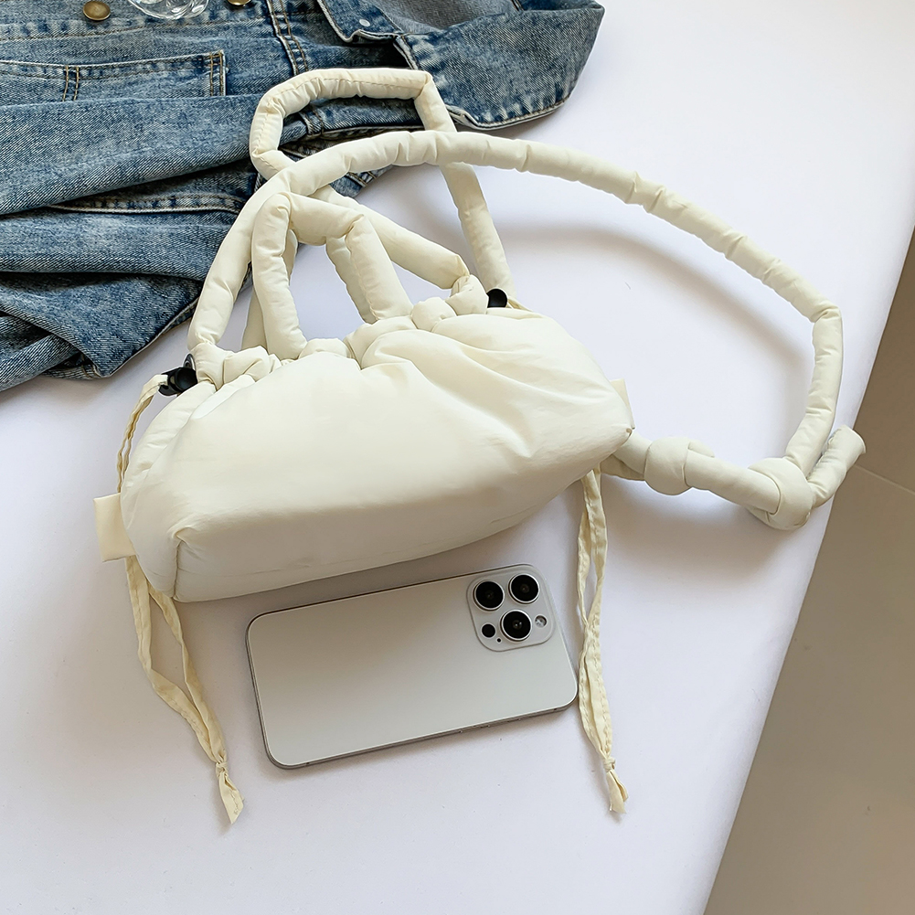 Candy Color Fashion Handbag Cotton Padded Small Tote Bag with Adjustable Strap Top Handle Bag for Women Work Shopping Travel