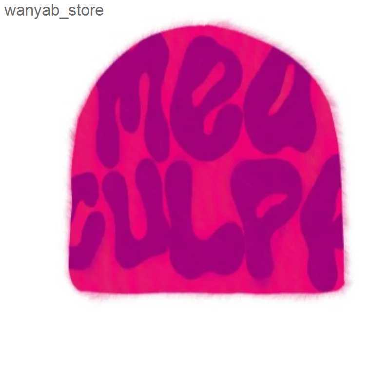 Beanie/Skull Caps Beanie Quality Rabbit Fur cashmere Cap Hoods Beanies Y2K Men Women Hat Kpop Ins Net Red Design Caps Hats Winter L240910 L0910