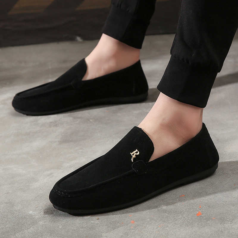 Net Red the Paragraph Beans Bean Shoes Men Social Fast Hand Red Shoes Mens Tide Shoes Kwai Han Trend Foot Lazy Shoe Man