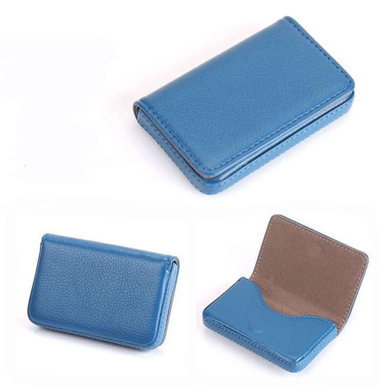 1pc PU Leather Business Card Holder With Magnetic Buckle Slim Pocket Name Card Holder Large Capacity Portable Credit Card Case