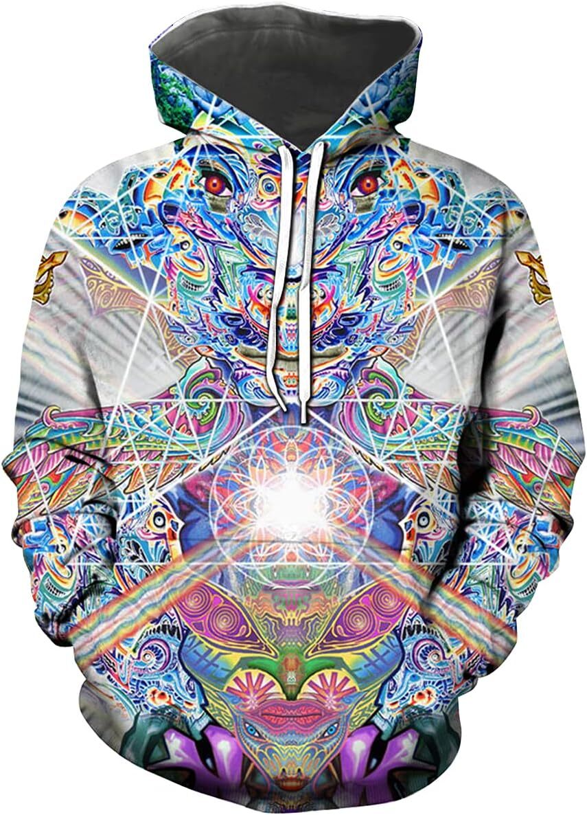Hoodie for Mens Womens Men Women Novelty Pullover Hoodies Trippy 3D Printed Sweatshirt Graphic Fashionable and colorful painting patterns