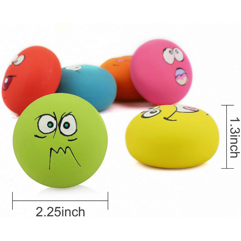 Smile Face Dog Squeaky Toys Soft Latex Puppy Pet Dogs Squeak Balls