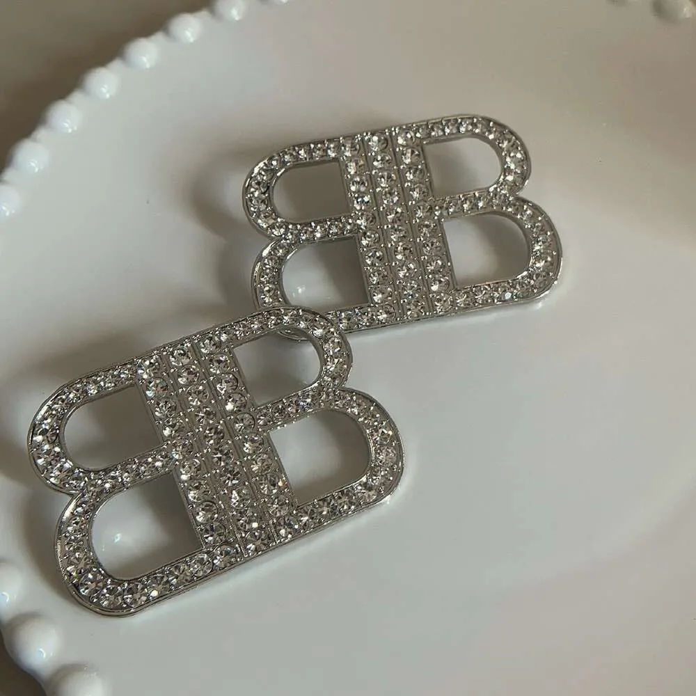 jewelry bb earrings internet celebrity niche design feeling full diamond double B letter earrings light luxury fashionable feeling celebrity earrings