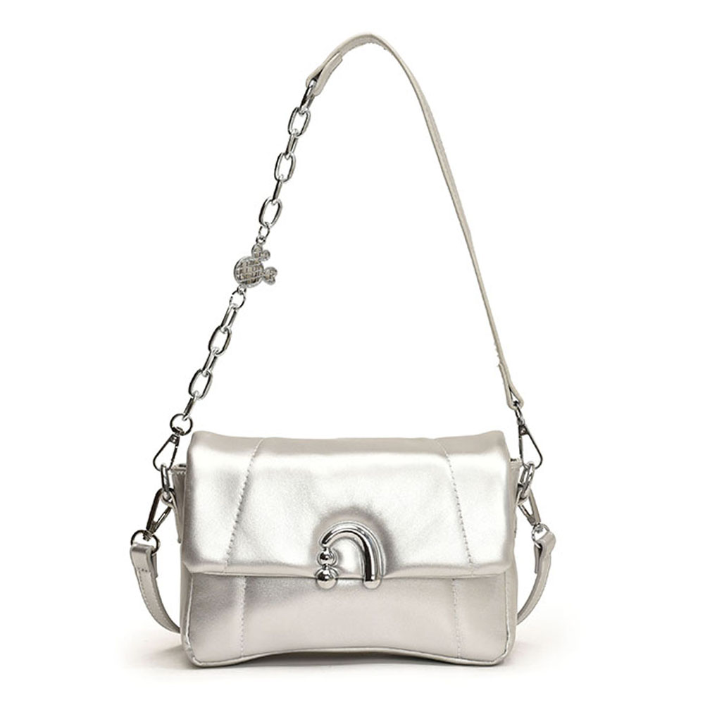 Quilted Crossbody Bag for Women Solid Handbag PU Leather with Two Straps Satchel Purse Small Purse Commuter Shopping Bag