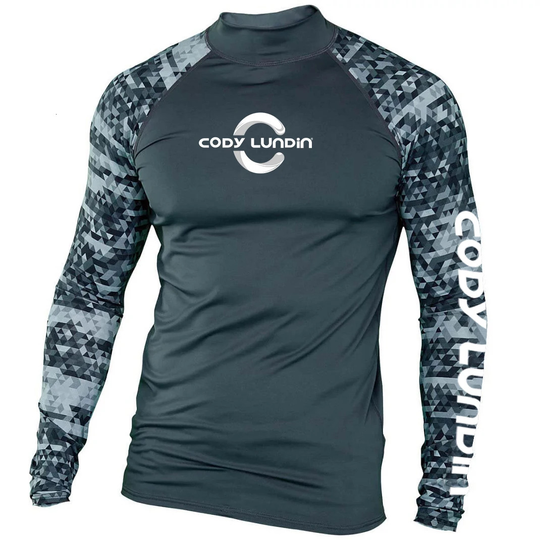 Cody Lundin Mens Long Sleeve Beach UV Protective Shirt Mens Training Swimming Diving Bicycle Rush Protection Quick Dry Surfing T-shirt 241108