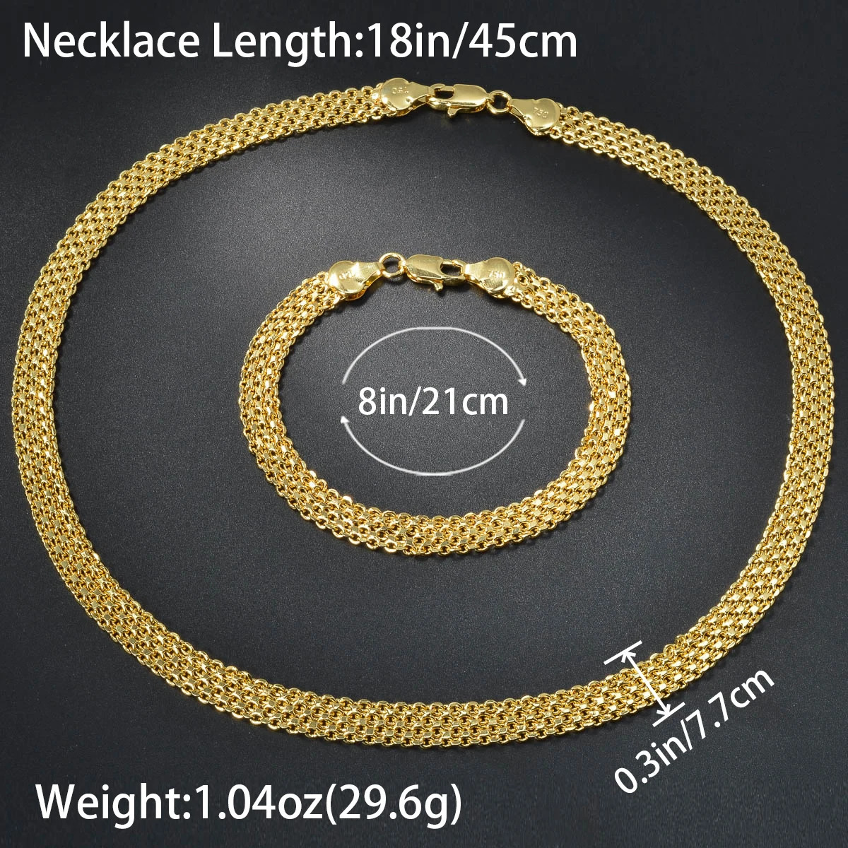 Diana Baby Simple Jewelry Sets 2PCS 18K Gold Plated Flat Snake Chain African Necklace Wedding Bracelets Birthday Gift Party 241107