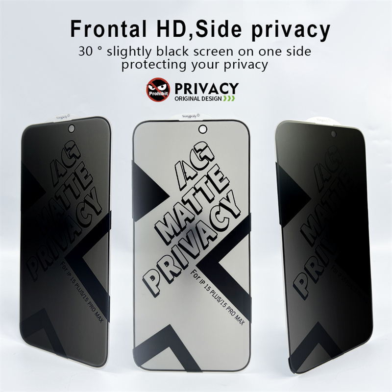 10pcs AG Matte Privacy Tempered Glass Screen Protector Anti Spy Film For iPhone 16 15 14 13 12 11 Plus Xr Xs Pro Max Samsung S24 S23 S22 S21 FE A54 A7