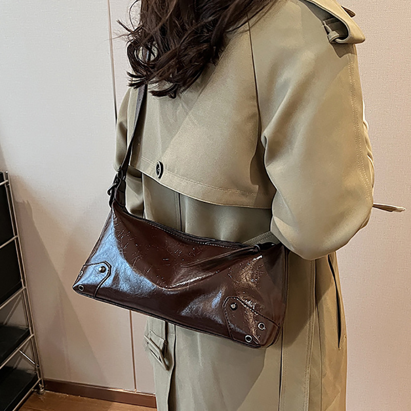 2024 New Women's Square Bags Retro Versatile Pu Leather Female One Shoulder Bag Autumn Winter Casual Commuting Crossbody Purses