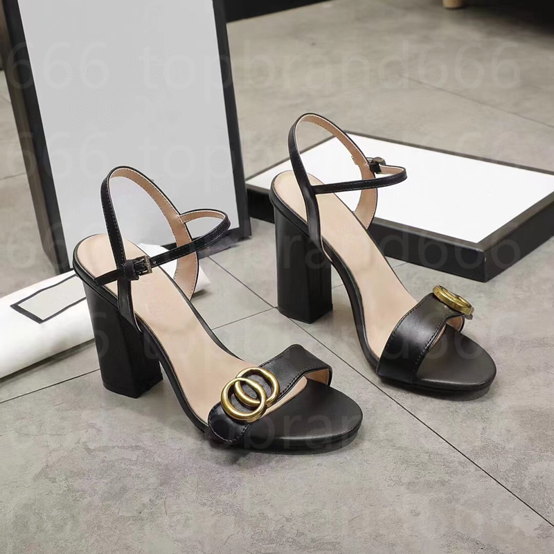 High Heeled Sandals Designer SHoes Womens Dress Sandal Fashion 100% Leather Dance Shoe Heels Suede Lady Metal Belt Buckle Thick Heel Woman Shoes Heels 10cm