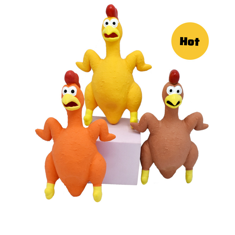 Rubber Squeak Toy for Dog Screaming Chicken Chew Bone Slipper Squeaky Ball Dog Toys Tooth Grinding & Training Pet Toy Supplies