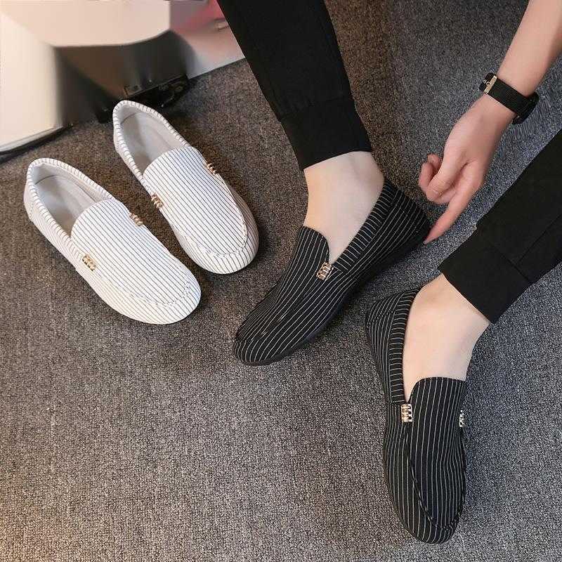 Doudou Shoes Mens Autumn New Korean Cloth Shoes Mens Shoes Trend Board Shoes One Step Casual Shoes Lazy Shoes