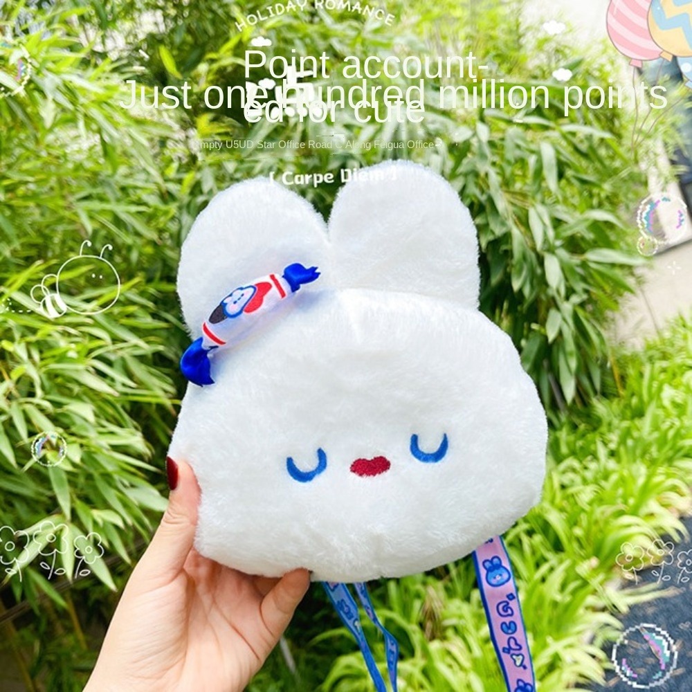 Casual Girly Rabbit Handbag Rabbit Cartoon Single Shoulder Bag Comfortable Plush Korean Style Plush Crossbody Bag Girls