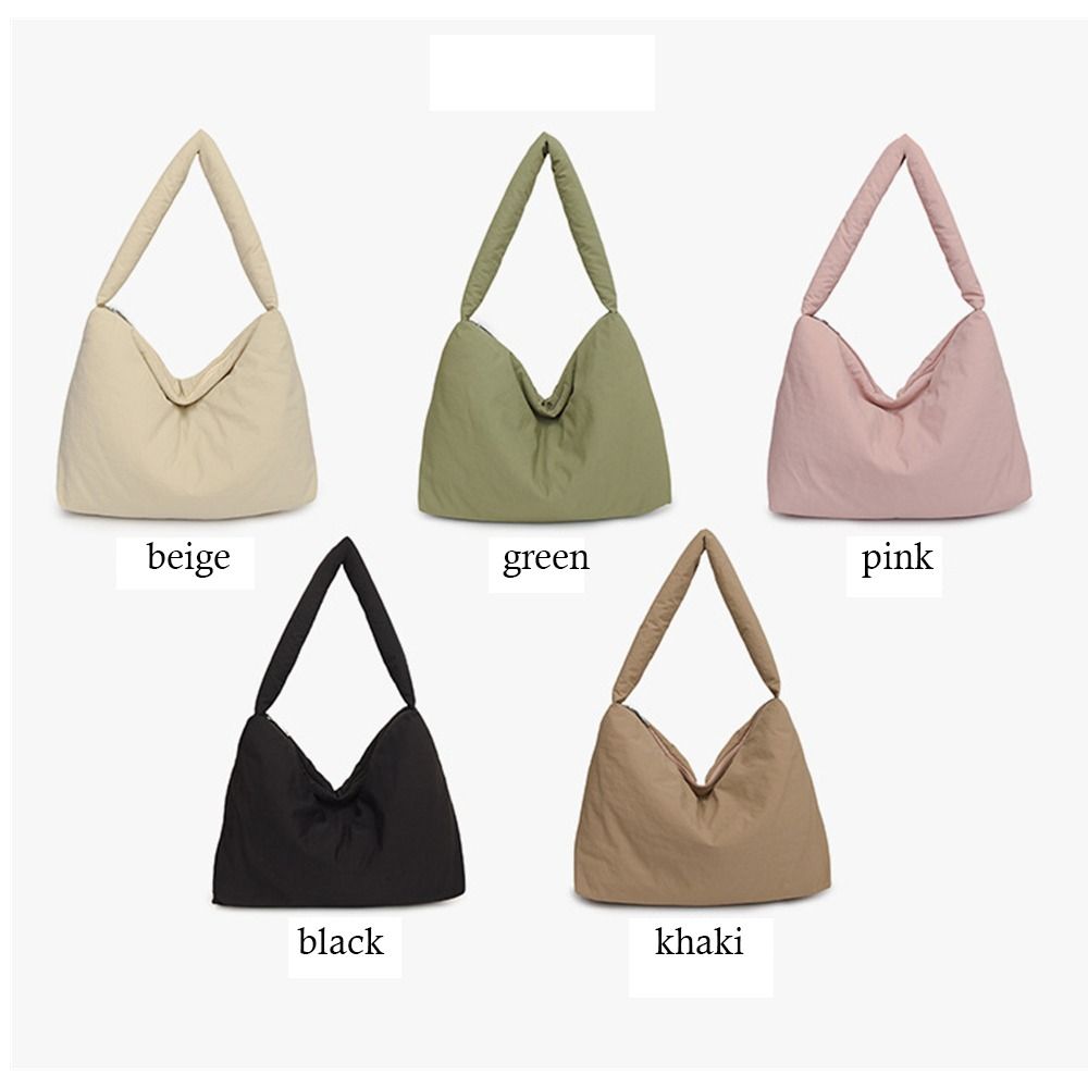 Solid Color Shoulder Messenger Bags Large Capacity Down Cotton Padded Quilted Totes Lightweight Underarm Bags for Women Girls