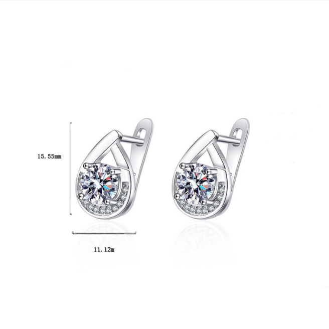 925 Sterling Silver Jewelry Women Fashion Cute Tiny Clear Crystal CZ Stud Earrings Gift for Girls Teens Lady