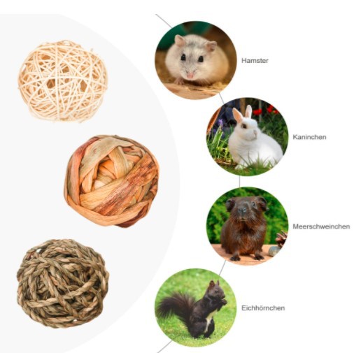 Parrot chew toy rattan ball Rattan ball straw ball rabbit rabbit foot toys 9 sets