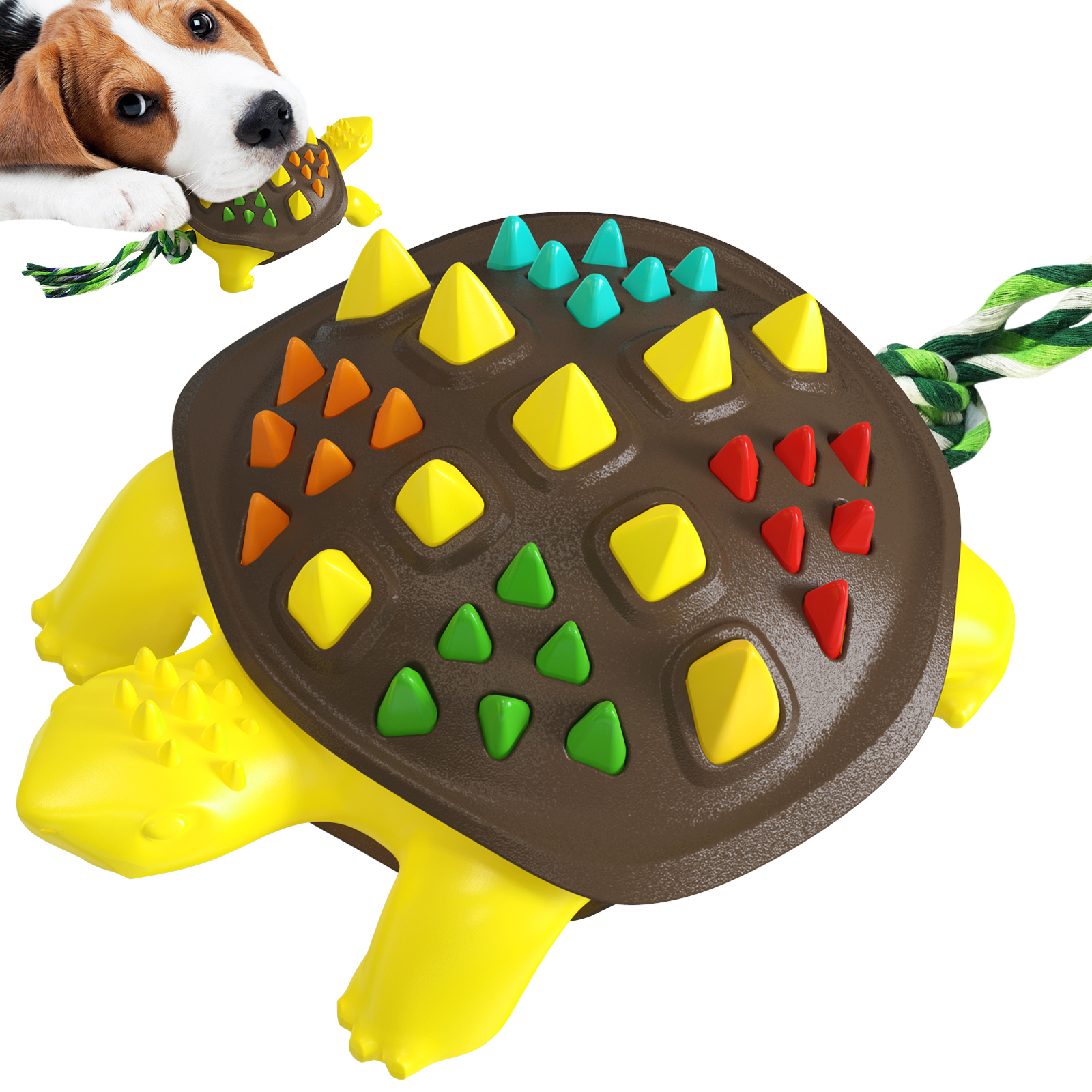 Original Manufacturer Pet Dog Chew Toy Bite Resistance Multi Color Turtle Shape Dog Teeth Clean Grinding Toys