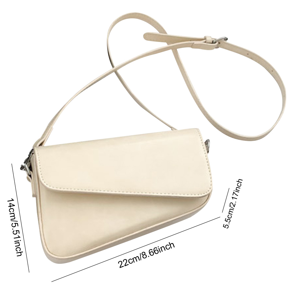 Women PU Small Square Bag Solid Color Flap Shoulder Bag All-Match Daily Satchel Bag Adjustable Strap Outdoor Travel Bag