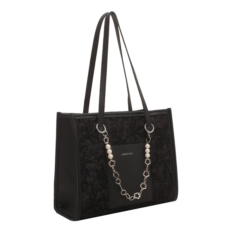 Fashion Casual Female Handbags Underarm Zipper Purse Luxury Ladies Pearl Chain Shoulder Bag Large Capacity Women's Tote Bags
