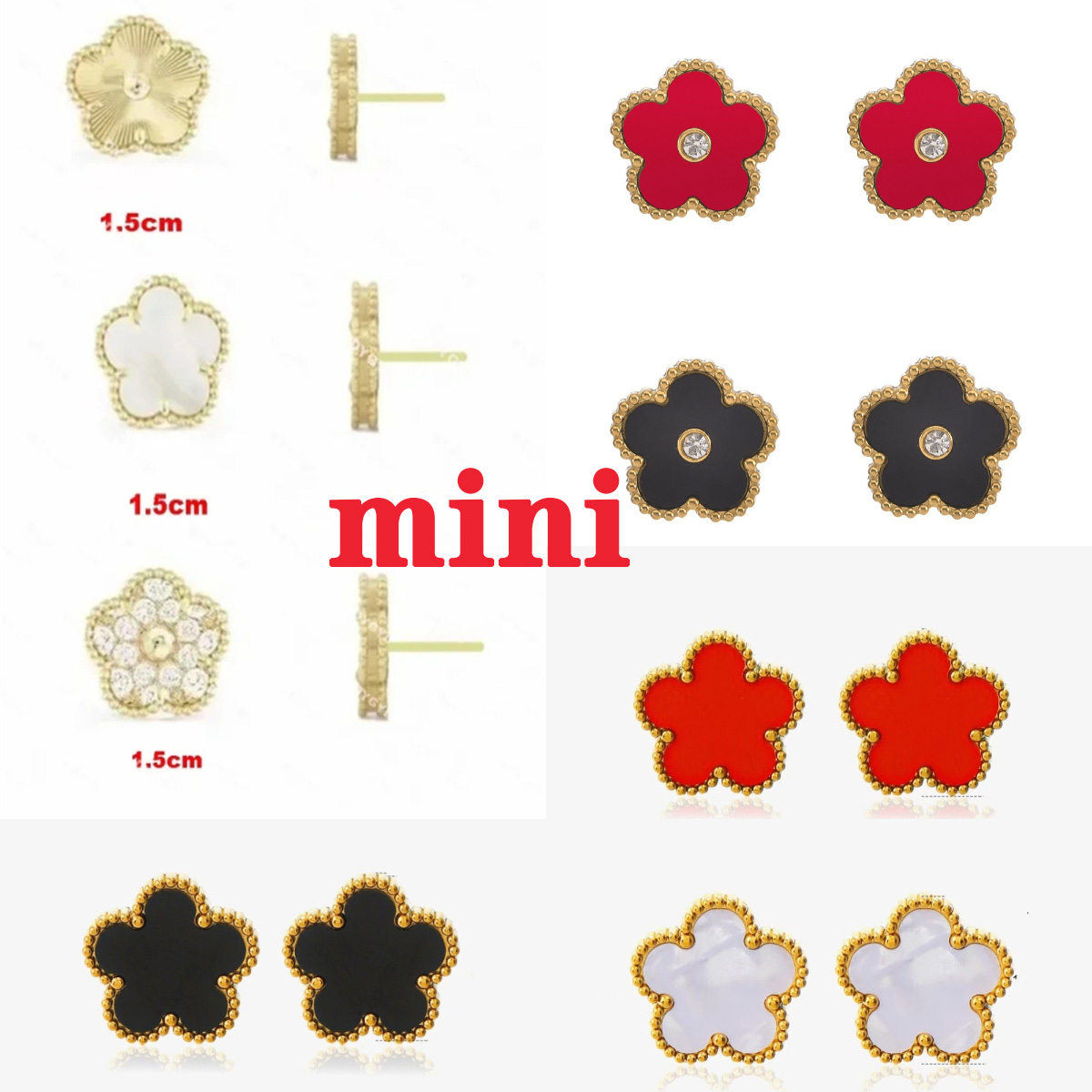 earrings designer jewelry Elegant Womens mini 9mm 15mm earings Earrings Assorted Colors Available for Bulk Purchasing earrings earings ohrringe earring